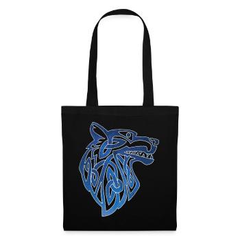 Loup viking et ciel étoilé - Sac en tissu - noir - Devant