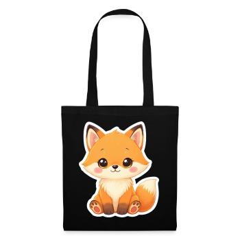 Kawaii renard dessin animé pour KidsWear - Sac en tissu - noir - Devant