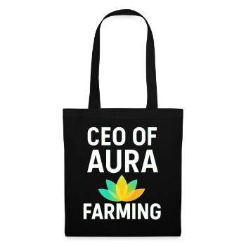 CEO VON AURA FARMING Lustiger Spruch - Stoffbeutel - Schwarz - Vorne