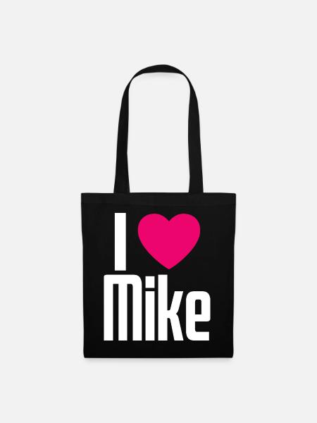 I Love Mike Pinkes Herz Ich liebe Mike - Stoffbeutel - Schwarz