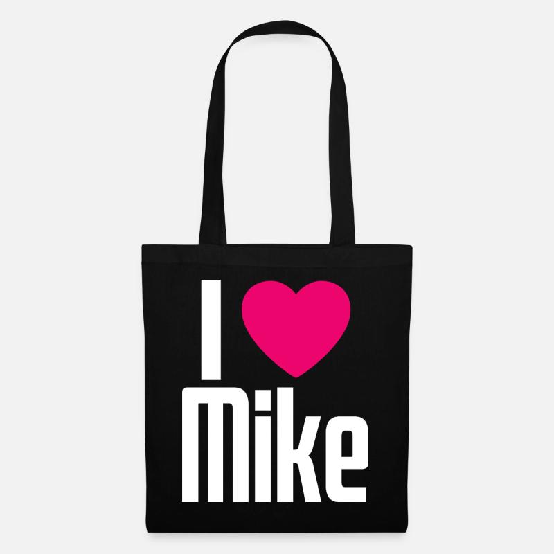 I Love Mike Pinkes Herz Ich liebe Mike - Stoffbeutel - Schwarz