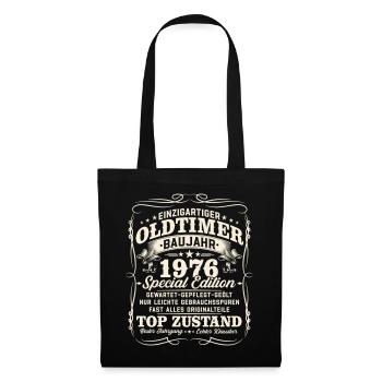 Oldtimer 1976 Baujahr 50. Geburtstag Geschenk - Stoffbeutel - Schwarz - Vorne