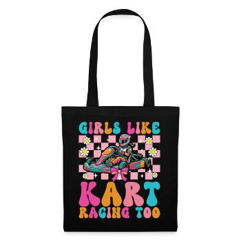 Les filles aiment aussi les courses de karting - Sac en tissu - noir - Devant