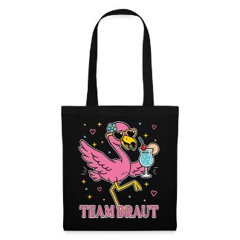 Braut Junggesellinnenabschied Flamingo Team Braut - Stoffbeutel - Schwarz - Vorne