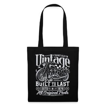 1976 Vintage Birthday Vintage Motorcycle Gift - Tote Bag - black - Front