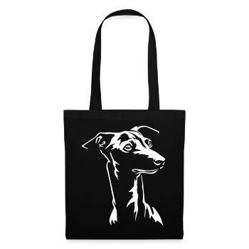 Tête de lévrier italien « Édition noire » - Sac en tissu - noir - Devant