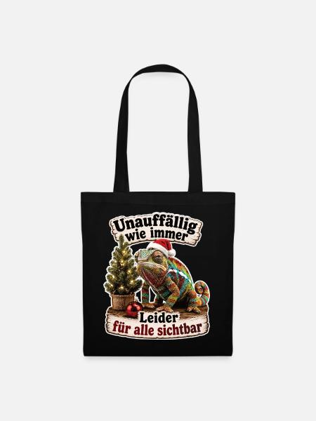 Chamäleon mit missglückter Tarnmission - Stoffbeutel - Schwarz