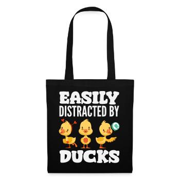 Motifs drôles de canards Citons amoureux de canards - Sac en tissu - noir - Devant