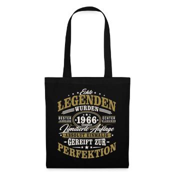 1966 Jahrgang geboren Geburtstag Vintage Geschenk - Stoffbeutel - Schwarz - Vorne