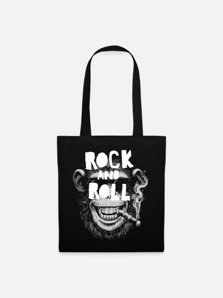 Monkey Rock and Roll Tee - Stoffbeutel - Schwarz