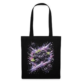 Brombeeren Wildfrucht Schwarze Spritzkunst - Stoffbeutel - Schwarz - Vorne