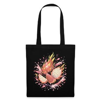 Pitaya Exotische Drachenfrucht-Spritzkunst - Stoffbeutel - Schwarz - Vorne