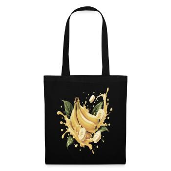 Gelbe Banane Tropische Frucht-Spritzkunst - Stoffbeutel - Schwarz - Vorne