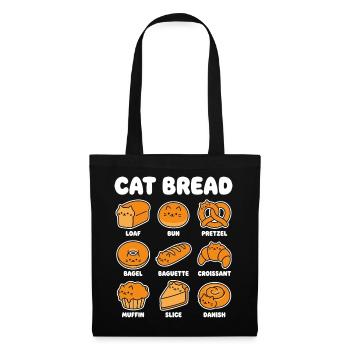 Cat Bread Katze Brot Backen Lustiges Motiv - Stoffbeutel - Schwarz - Vorne