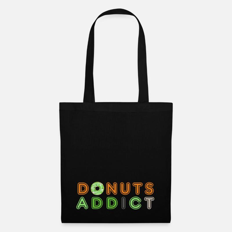 Donuts addict green - Tote Bag - black