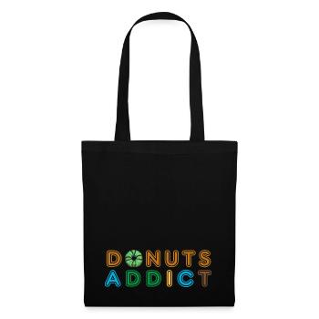 Donuts addict green choco - Sac en tissu - noir - Devant