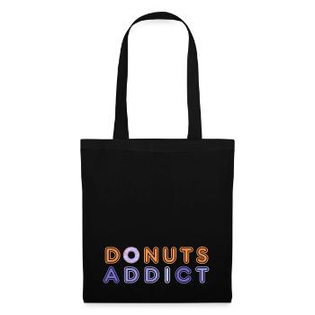 Donuts addict purple - Tote Bag - black - Front