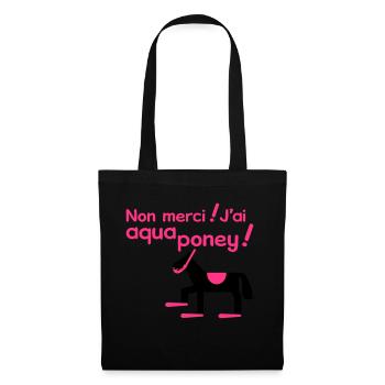 Aqua Poney - Sac en tissu - noir - Devant