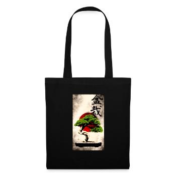 Bonsai against Japanese flag Art Print - Tote Bag - black - Front