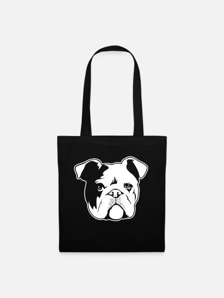 Englische Bulldogge - Stoffbeutel - Schwarz