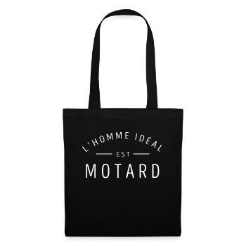 L'homme ideal est motard - Sac en tissu - noir - Devant