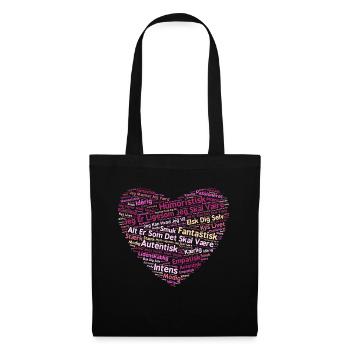 cœur - Sac en tissu - noir - Devant