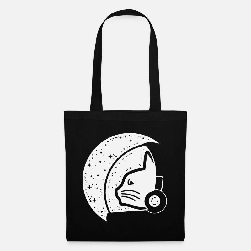 Galaktische Katze Astronaut Illustration - Stoffbeutel - Schwarz