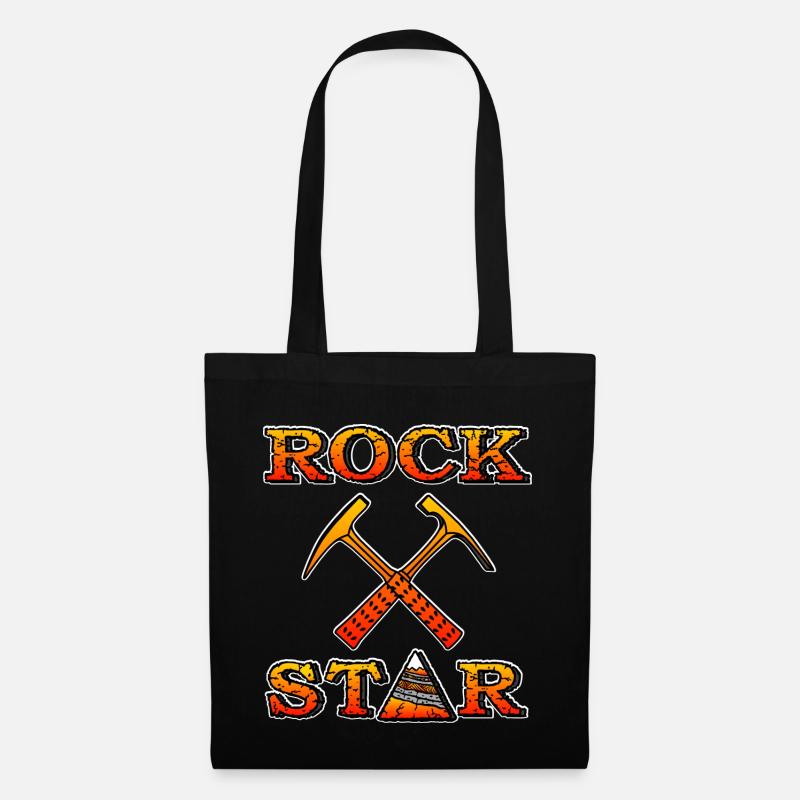 Rock Star Geologie orange grau - Stoffbeutel - Schwarz