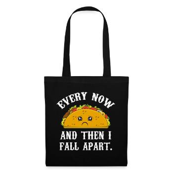 Funny Taco - de temps en temps je tombe en morceaux - Sac en tissu - noir - Devant