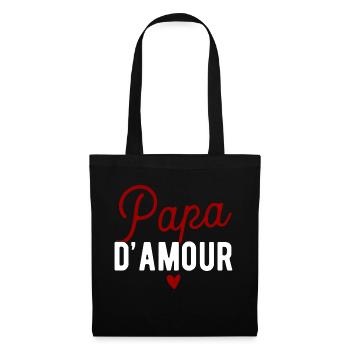 Papa d'amour cadeau - Sac en tissu - noir - Devant
