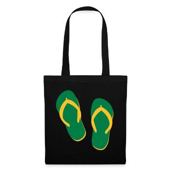 Tongs d’été – Ambiance plage et vacances - Sac en tissu - noir - Devant