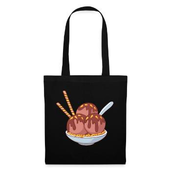 Crème glacée, crème glacée, crème glacée, crème glacée, boule, crème glacée, sundae - Sac en tissu - noir - Devant