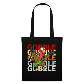 Retro Vintage Style Thanksgiving Truthahn Pute - Stoffbeutel - Schwarz - Vorne