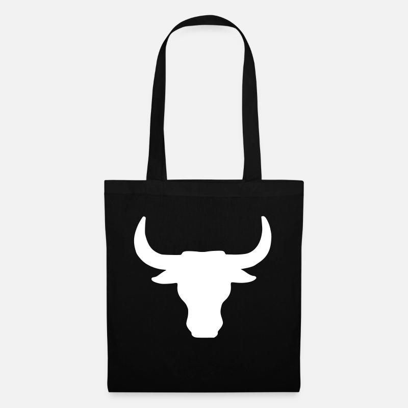 stier - stierkopf - Stoffbeutel - Schwarz