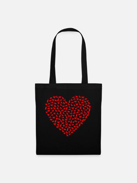 Heart cat - Tote Bag - black
