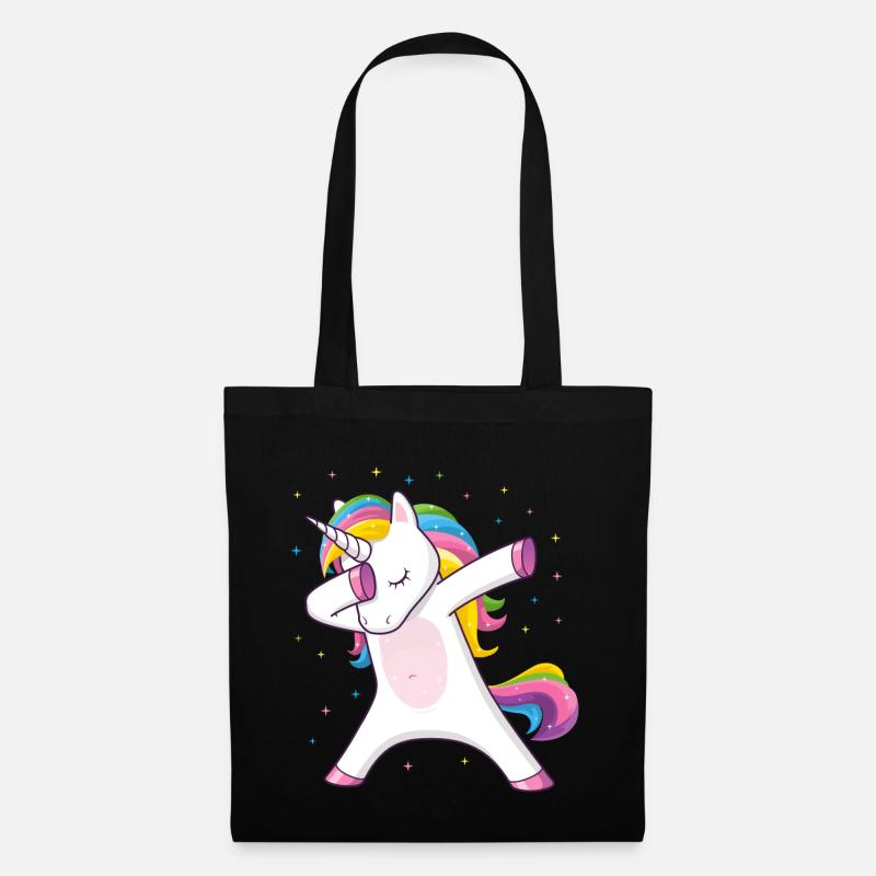 Dabbing Einhorn Geschenkidee Dabbing Unicorn - Stoffbeutel - Schwarz