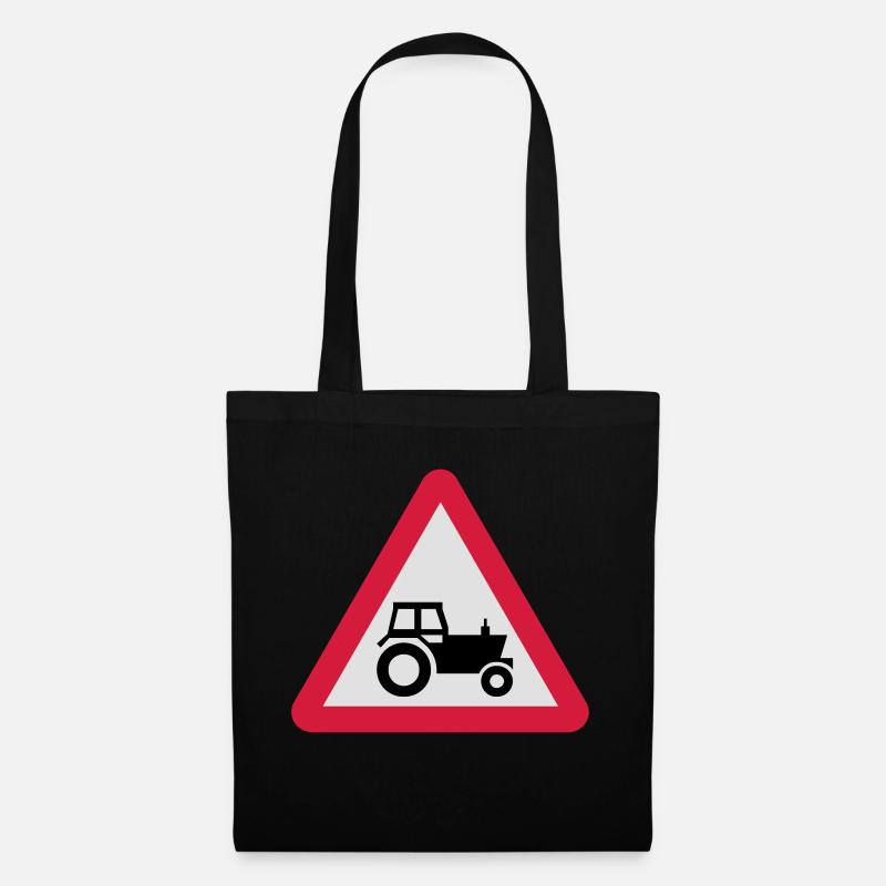 Warning - Tractor! - Tote Bag - black