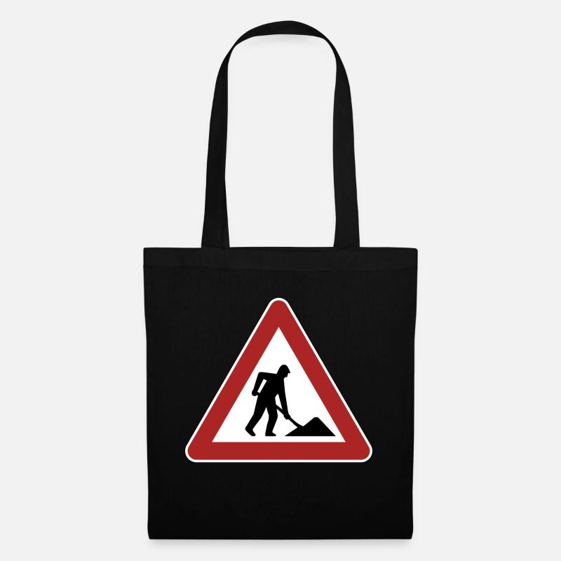 Construction site sign gift - Tote Bag - black