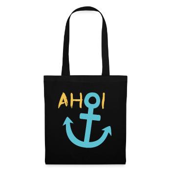 Ahoi Anker Meer Sommer Sonne Hafen See - Stoffbeutel - Schwarz - Vorne