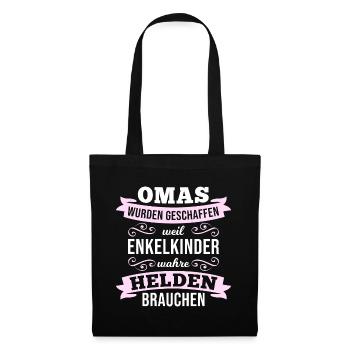 Oma - Enkelkinder brauchen wahre Helden - Stoffbeutel - Schwarz - Vorne