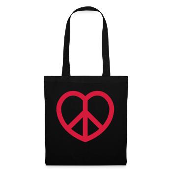 peace - Stoffbeutel - Schwarz - Vorne