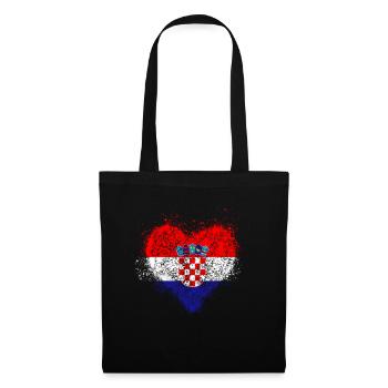 Heart Croatia Flag Vintage - Tote Bag - black - Front