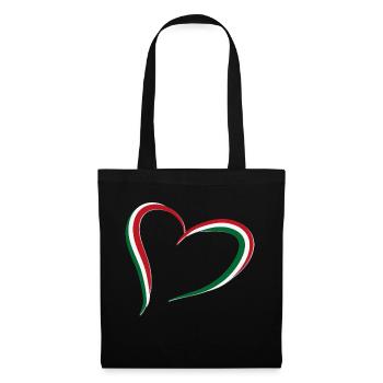 drapeau coeur italie - Sac en tissu - noir - Devant