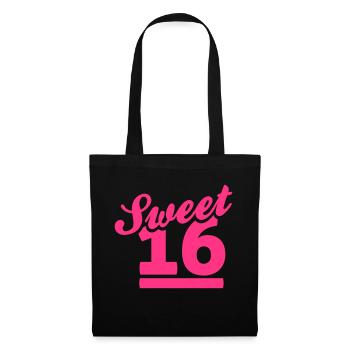 sweet 16 - Stoffbeutel - Schwarz - Vorne