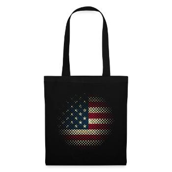Drapeau USA Amérique Points US Stars & Stripes - Sac en tissu - noir - Devant