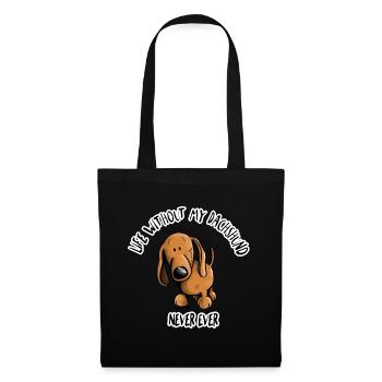 Life Without my Dachshund - Dackel - Stoffbeutel - Schwarz - Vorne