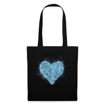 Heart baby blue vintage <3 - Tote Bag - black - Front