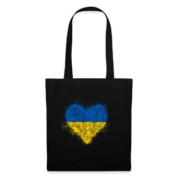 Drapeau de l’Ukraine de coeur - Sac en tissu - noir - Devant