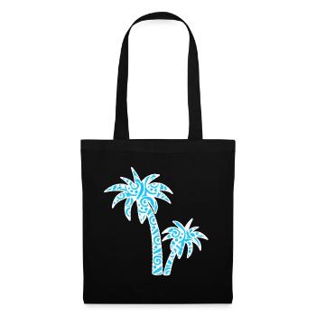 Tropic Wave Abstraktes Palmendesign - Stoffbeutel - Schwarz - Vorne