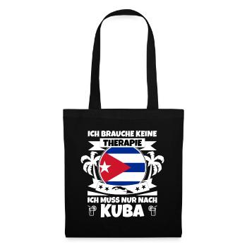 Kuba Flagge Karibik Urlaub Cuba Reise Havanna - Stoffbeutel - Schwarz - Vorne